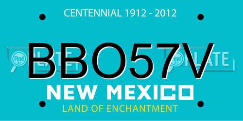 BBO57V New Mexico License Plate