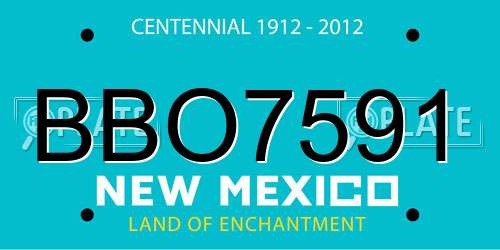 BBO7591 New Mexico License Plate