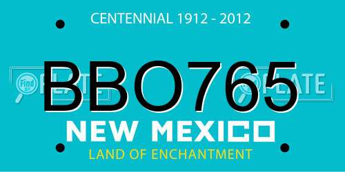 BBO765 New Mexico License Plate