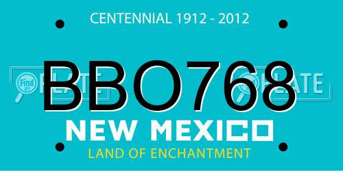 BBO768 New Mexico License Plate