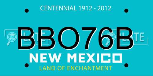 BBO76B New Mexico License Plate