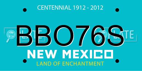 BBO76S New Mexico License Plate
