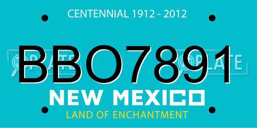 BBO7891 New Mexico License Plate