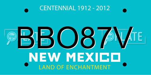 BBO87V New Mexico License Plate