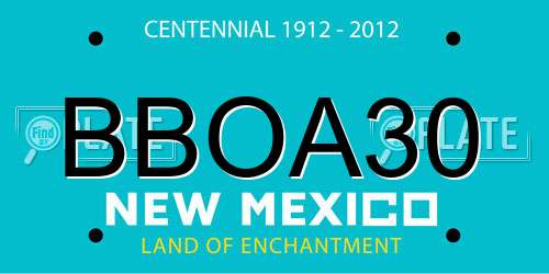 BBOA30 New Mexico License Plate