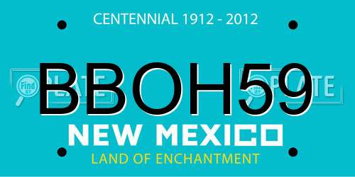 BBOH59 New Mexico License Plate