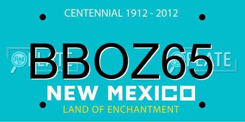 BBOZ65 New Mexico License Plate