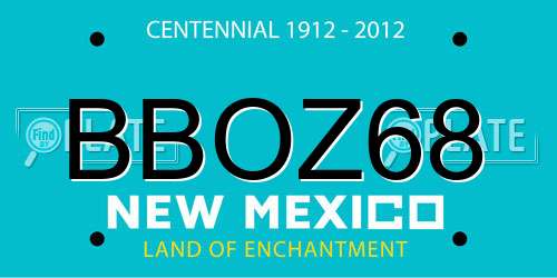 BBOZ68 New Mexico License Plate
