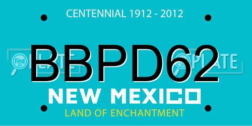 BBPD62 New Mexico License Plate