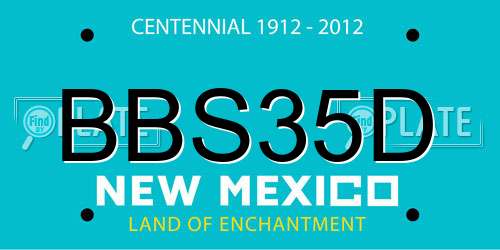 BBS35D New Mexico License Plate