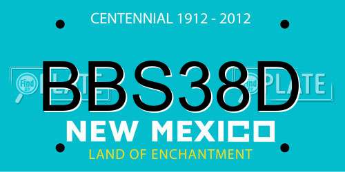 BBS38D New Mexico License Plate