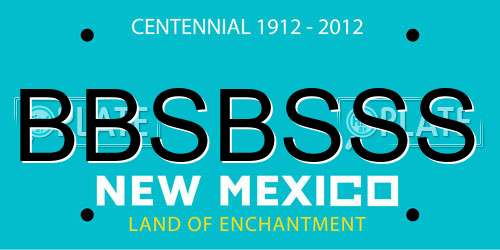 BBSBSSS New Mexico License Plate