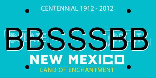 BBSSSBB New Mexico License Plate