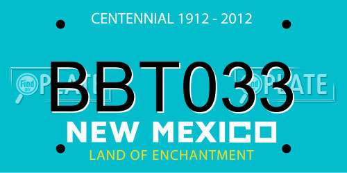 BBT033 New Mexico License Plate