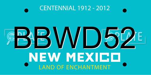 BBWD52 New Mexico License Plate