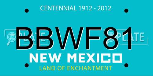 BBWF81 New Mexico License Plate
