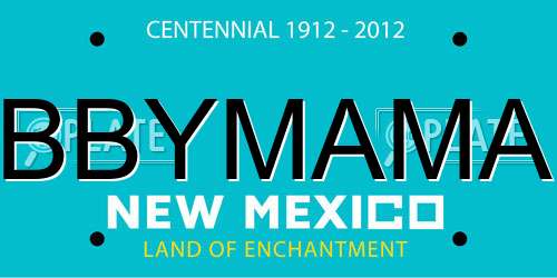 BBYMAMA New Mexico License Plate