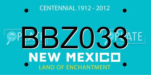 BBZ033 New Mexico License Plate