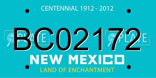 BC02172 New Mexico License Plate