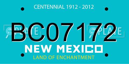 BC07172 New Mexico License Plate