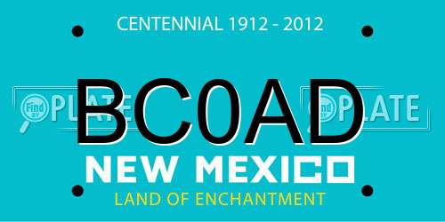 BC0AD New Mexico License Plate