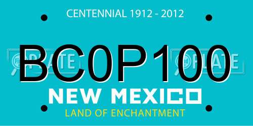 BC0P100 New Mexico License Plate
