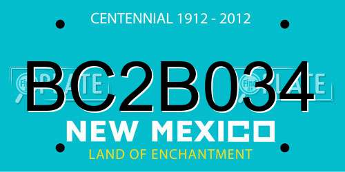 BC2B034 New Mexico License Plate