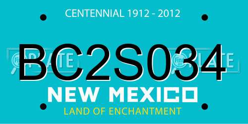 BC2S034 New Mexico License Plate