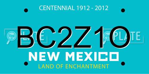 BC2Z1O New Mexico License Plate