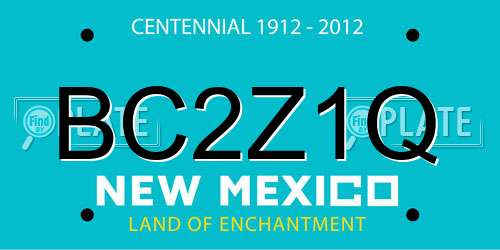 BC2Z1Q New Mexico License Plate