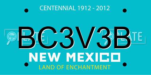 BC3V3B New Mexico License Plate
