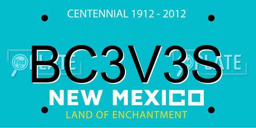 BC3V3S New Mexico License Plate