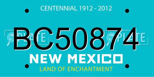 BC50874 New Mexico License Plate