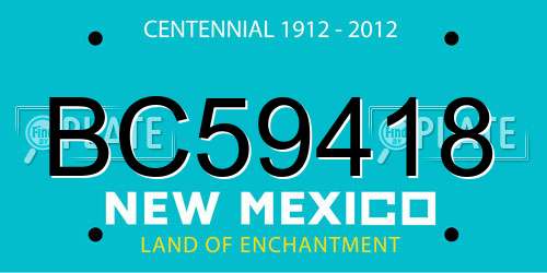 BC59418 New Mexico License Plate