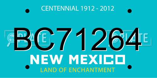 BC71264 New Mexico License Plate