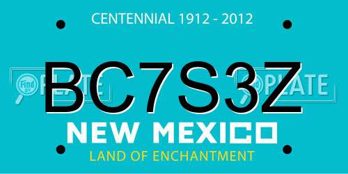 BC7S3Z New Mexico License Plate