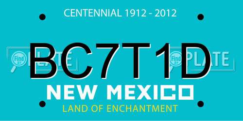BC7T1D New Mexico License Plate