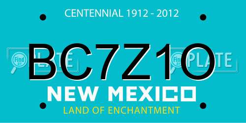 BC7Z1O New Mexico License Plate