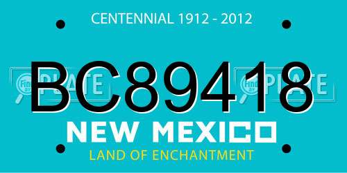 BC89418 New Mexico License Plate