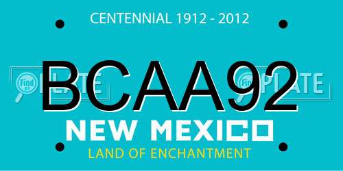 BCAA92 New Mexico License Plate
