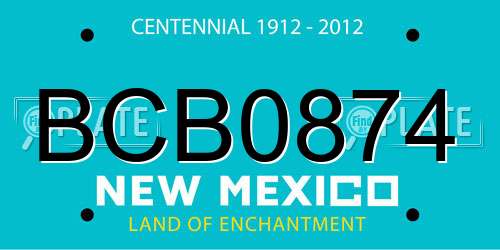 BCB0874 New Mexico License Plate