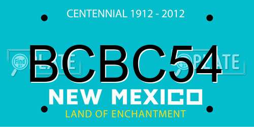 BCBC54 New Mexico License Plate