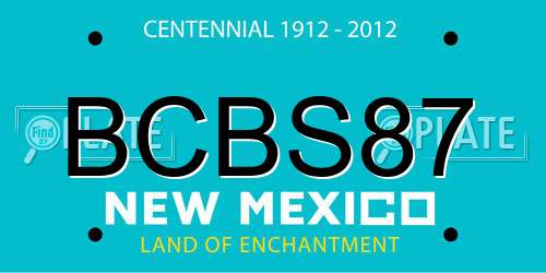 BCBS87 New Mexico License Plate