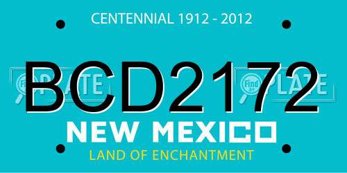 BCD2172 New Mexico License Plate