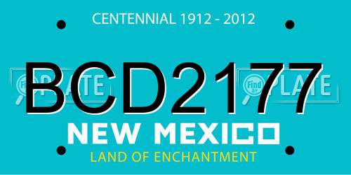 BCD2177 New Mexico License Plate