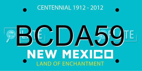 BCDA59 New Mexico License Plate