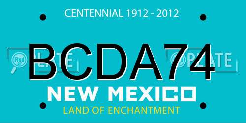 BCDA74 New Mexico License Plate