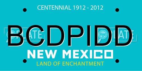 BCDPIDD New Mexico License Plate