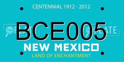 BCE005 New Mexico License Plate