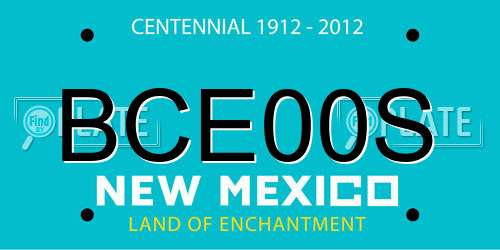 BCE00S New Mexico License Plate